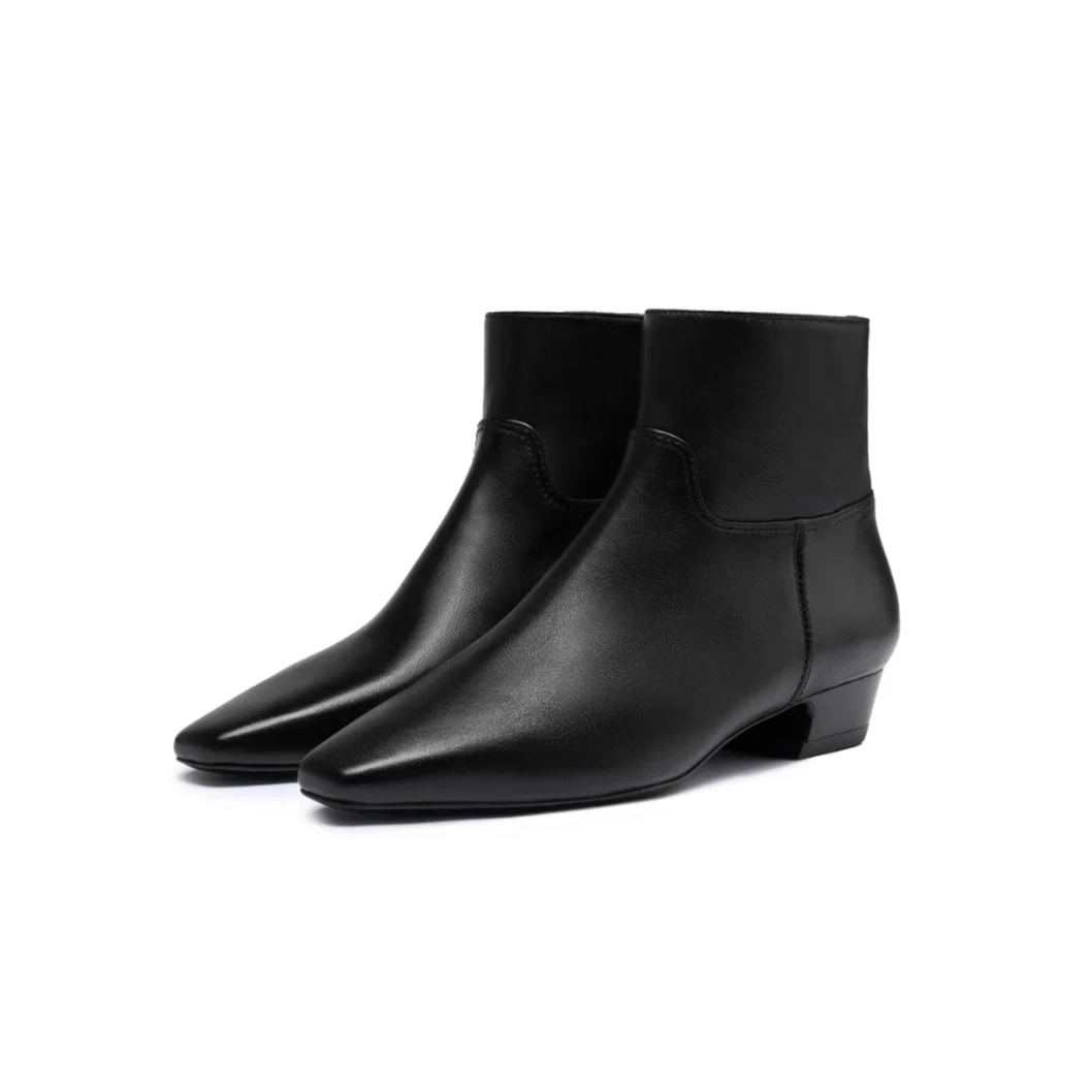 【苏州美罗城】STASSI ZIP BOOTIE黑纳帕皮短靴