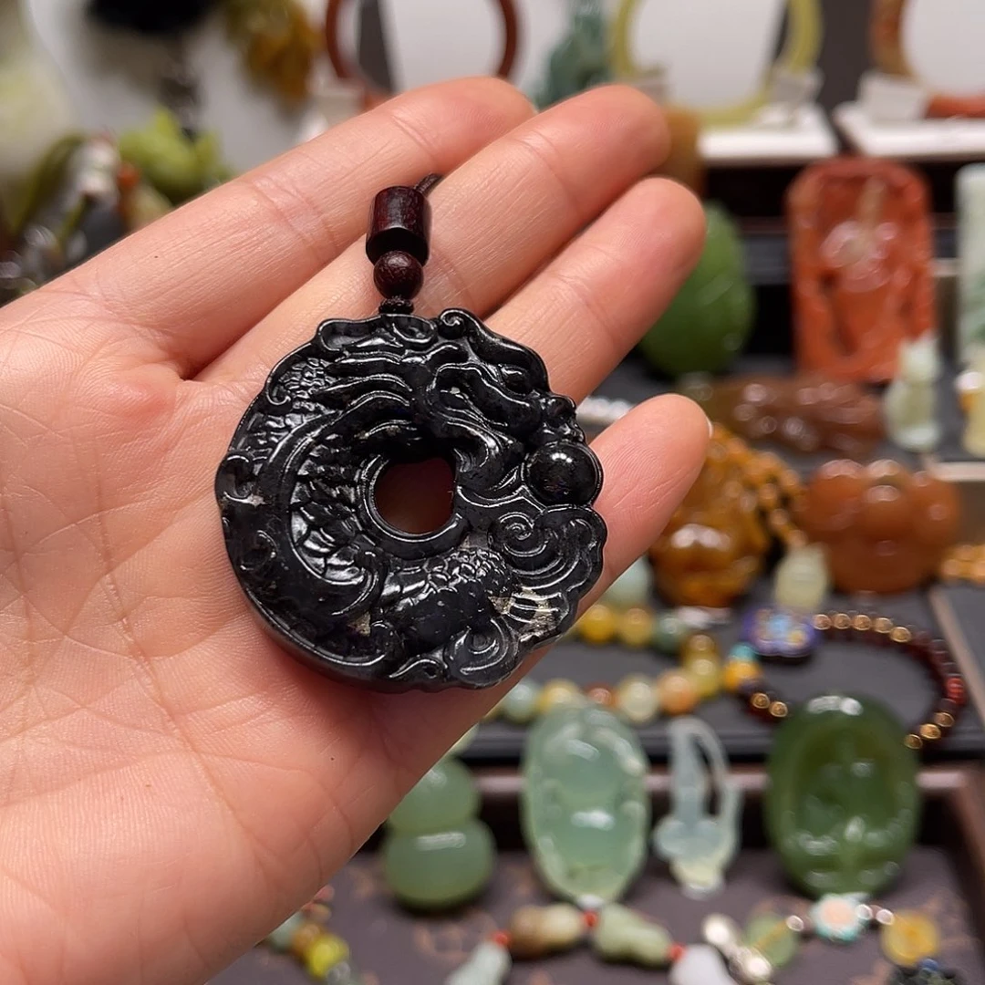 未镶嵌岫玉吊坠，挂件，