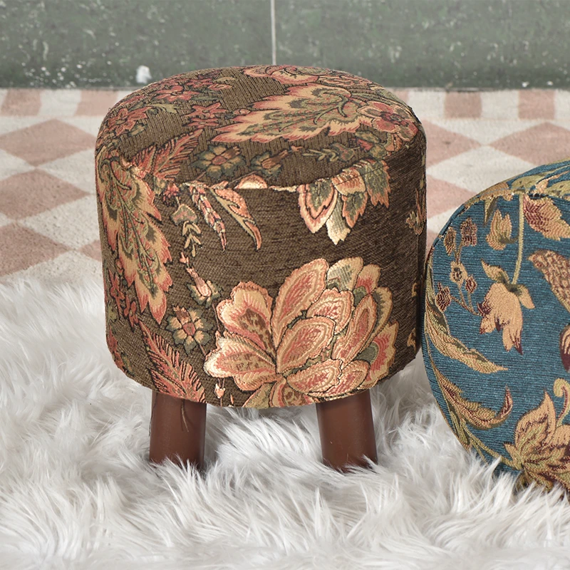 美式单人实木沙发凳矮凳双人阳台休闲椅围椅靠背椅凳子家用客厅