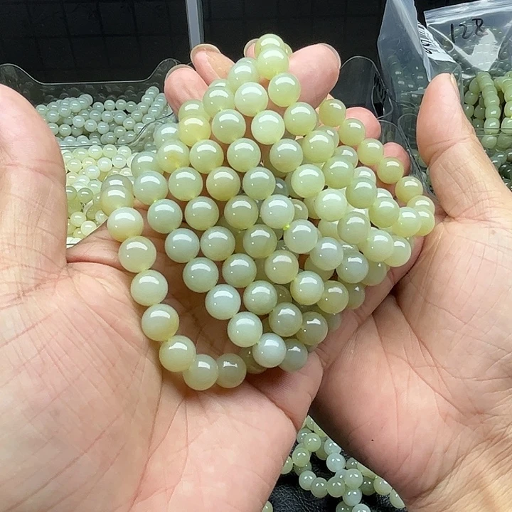 和田玉未镶嵌手链新疆和田玉且末料手串卡10