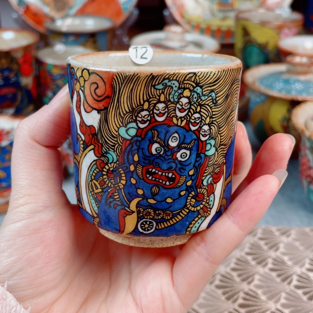 大黑天杯子手绘12