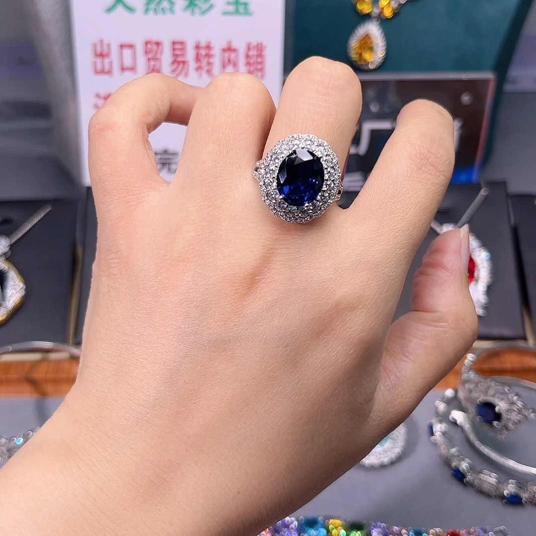 蓝宝石颈饰银S925镶嵌06