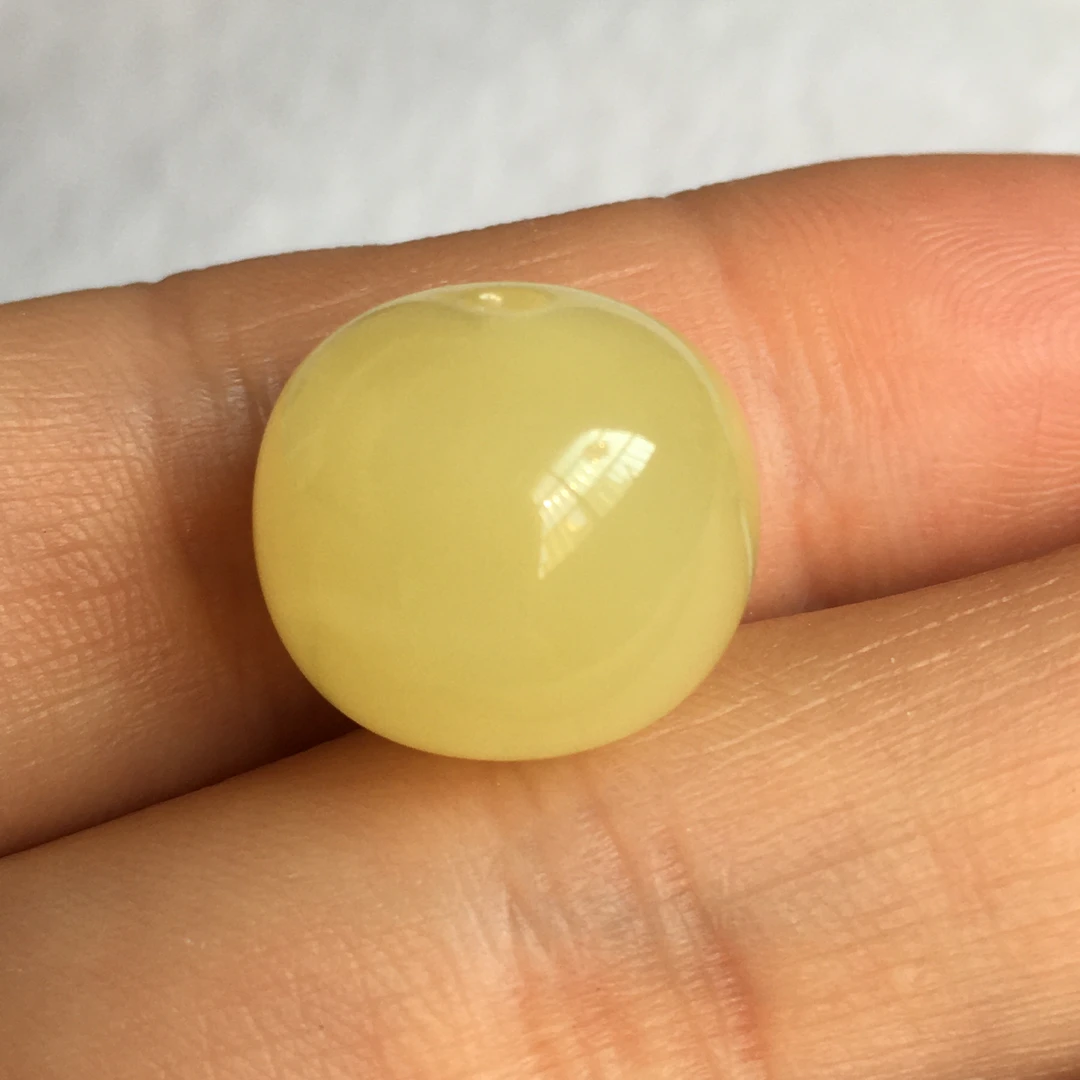 微瑕蜜蜡老型墩子配饰 约16×14mm原石手作天然原矿保真无优化