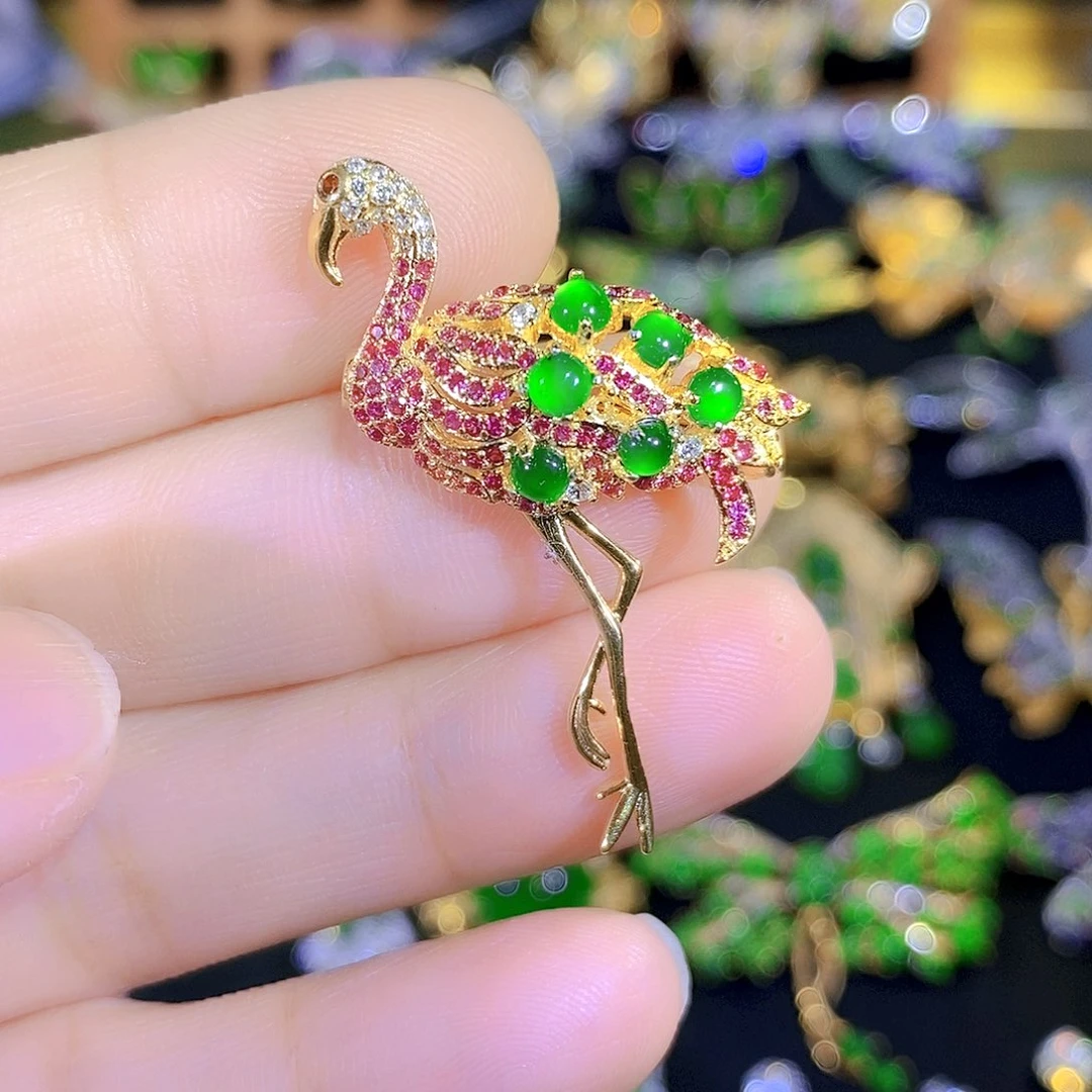 吊坠(不含链)银S925镶嵌翡翠