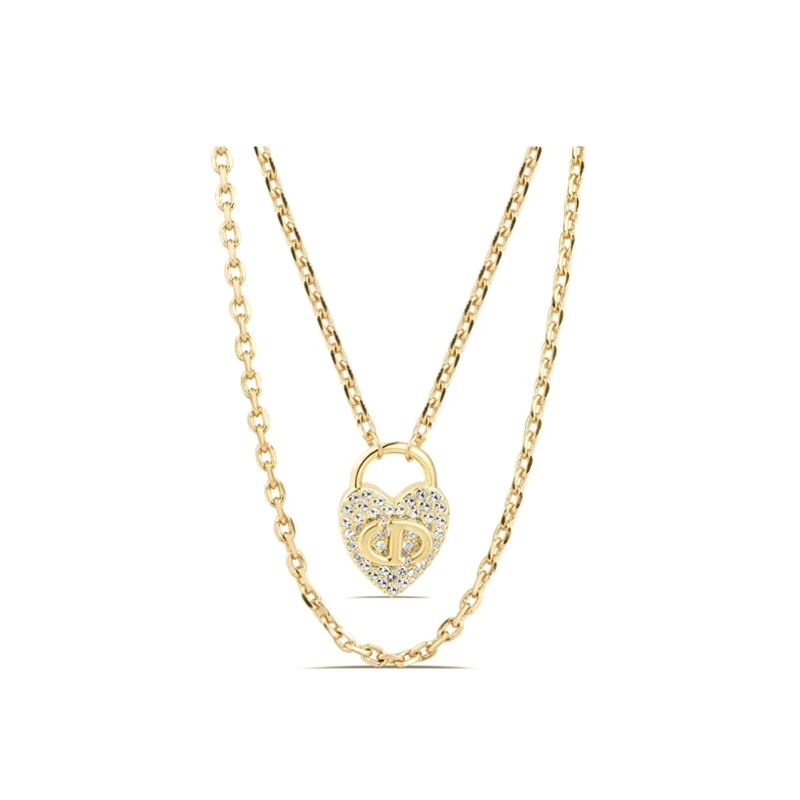 红楼 镀K金 华丽爱心镶嵌项链  ZH-B247