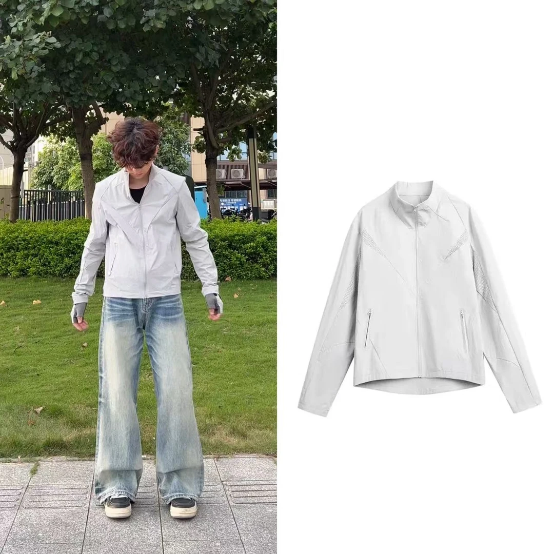 ACOK原纱防晒抗uv50解构网眼立领外套运动防水轻薄速干长袖潮