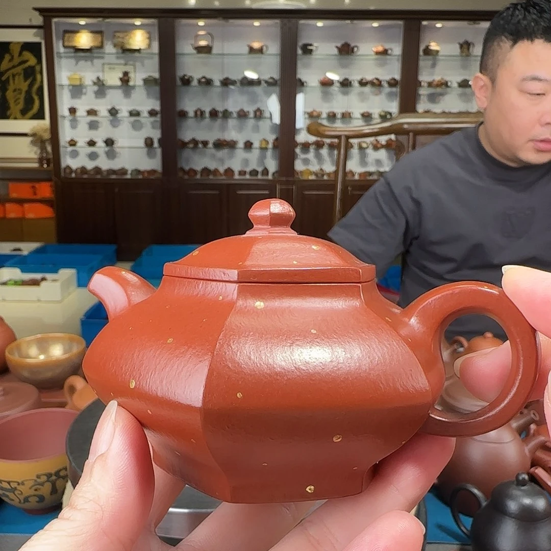 紫砂茶壶合欢朱泥
