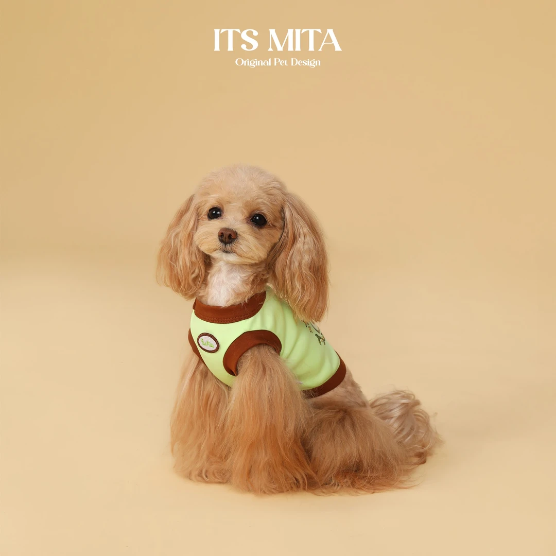 Its Mita原创宠物服猫咪狗狗小型犬牛油果卡通撞色刺绣背心薄款