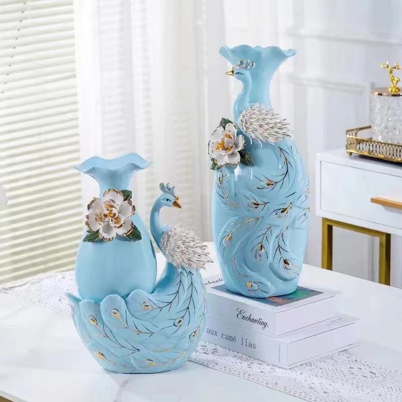 G249代拍链接 孔雀开屏新中式饰品家居摆件