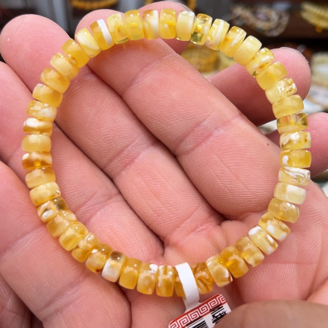 蜜蜡未镶嵌裸石微瑕00007.0mm