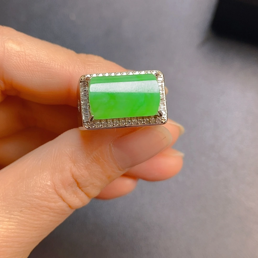 翡翠银S925镶嵌戒指