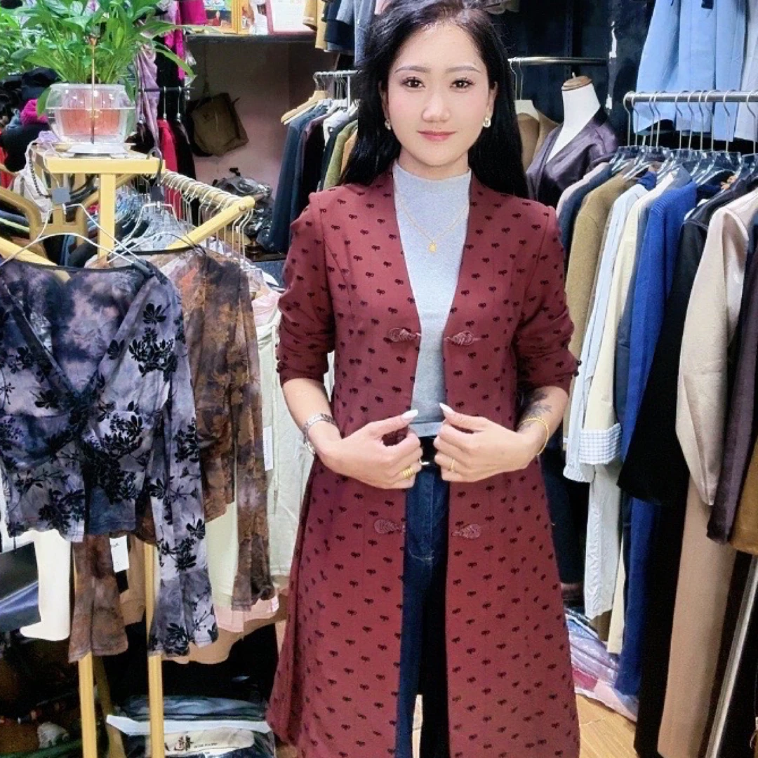 时尚气质中长款装外套遮肉显瘦春秋季