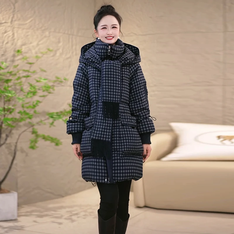 2025冬季新款中老年妈妈羽绒服女中长款宽松保暖百搭时尚洋气外套