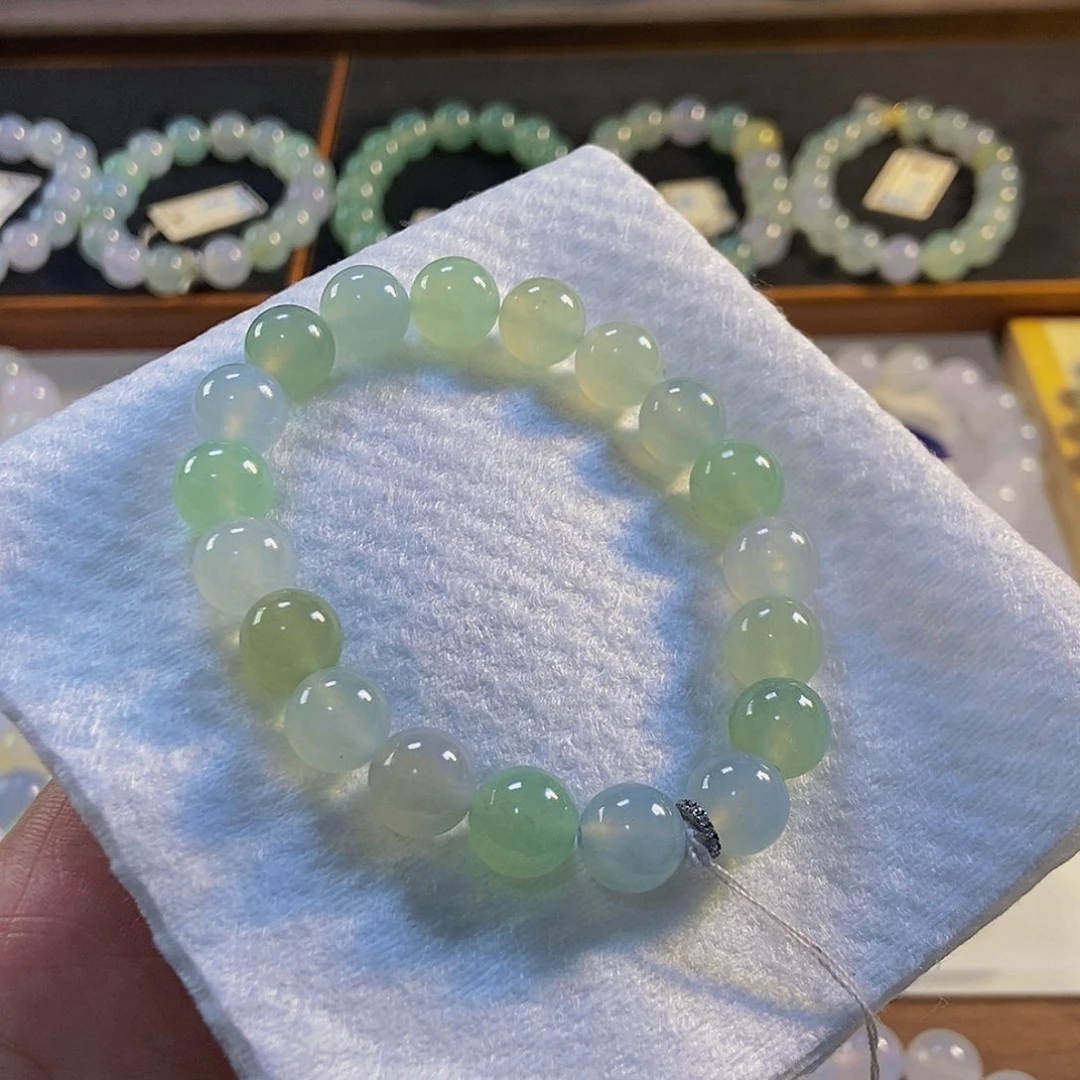 定制翡翠未镶嵌翡翠手串卡9.8