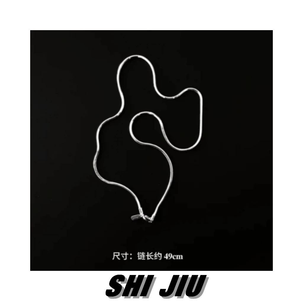 坠链均925银 小众简约时尚八角蛇骨链