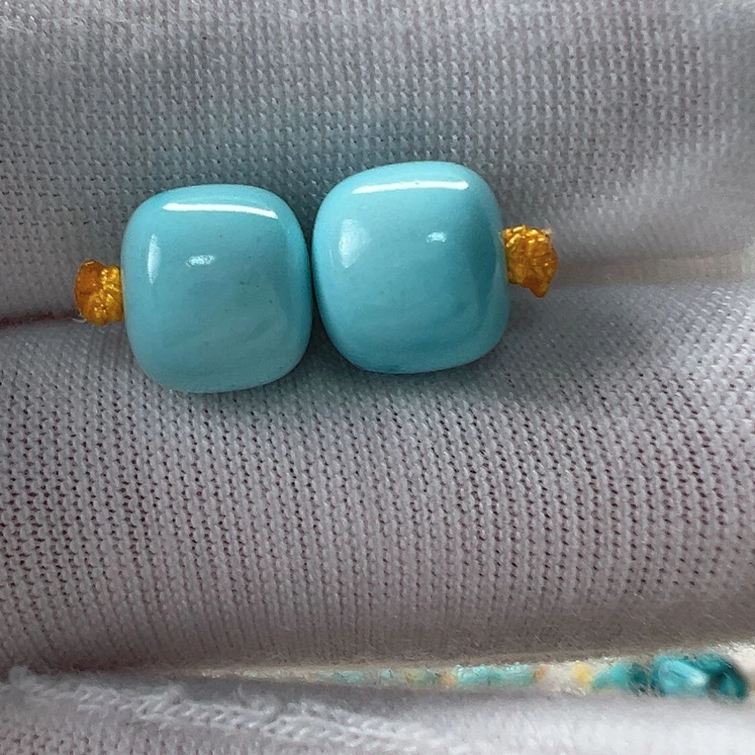 未镶嵌绿松石老型对珠8.7x7.7mm