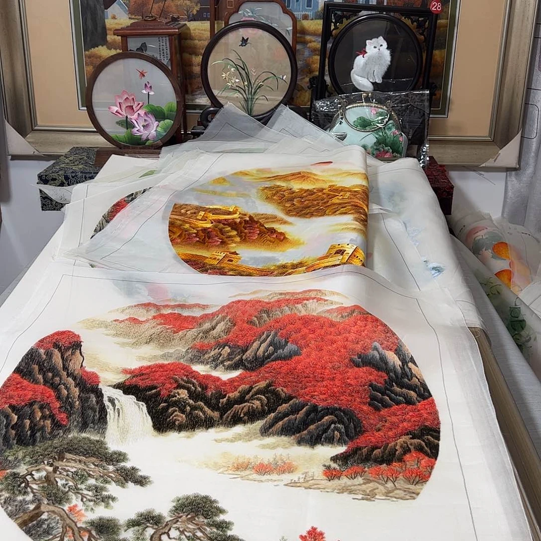 刺绣纯手工刺绣画