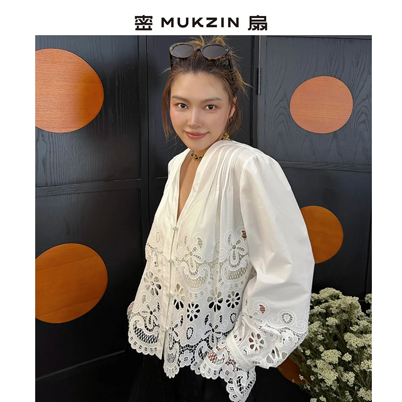 密扇「南法」新中式百搭优雅时尚上衣M252A03212101