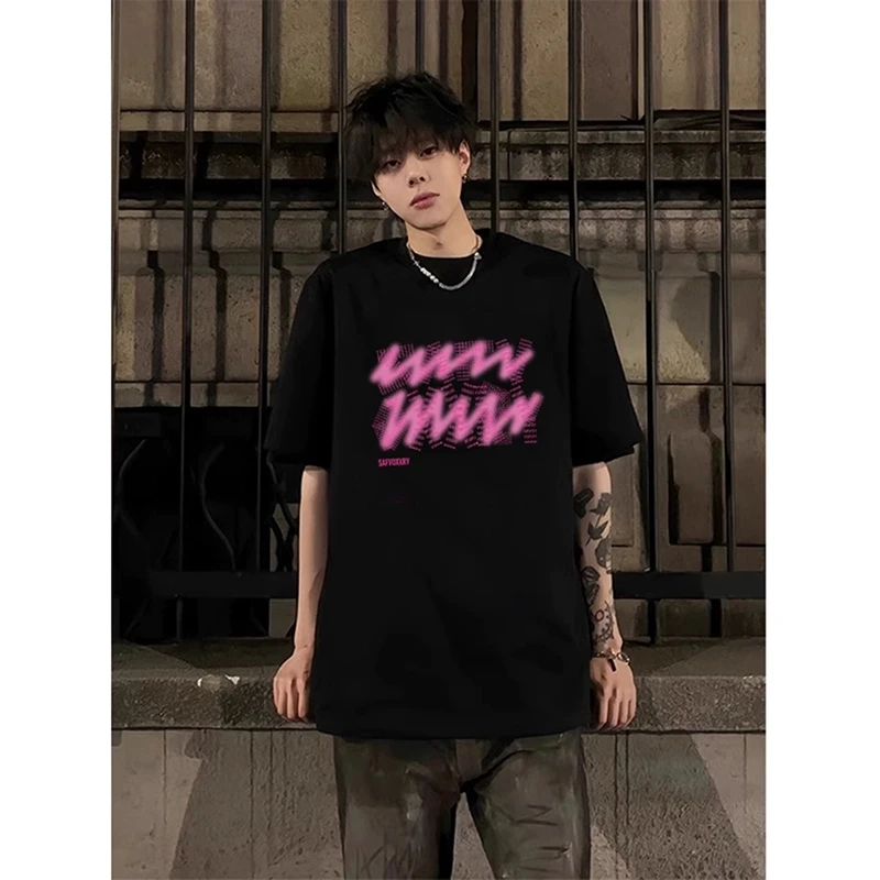 重磅美式纯棉短袖T恤男款2025新款潮流潮牌痞帅高街男生短袖夏季