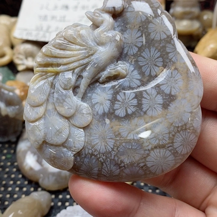 硅化珊瑚（珊瑚玉）颈饰未镶嵌