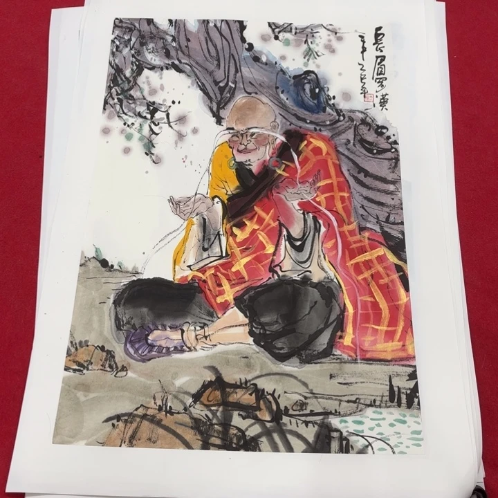 国画花鸟等图案为一体而