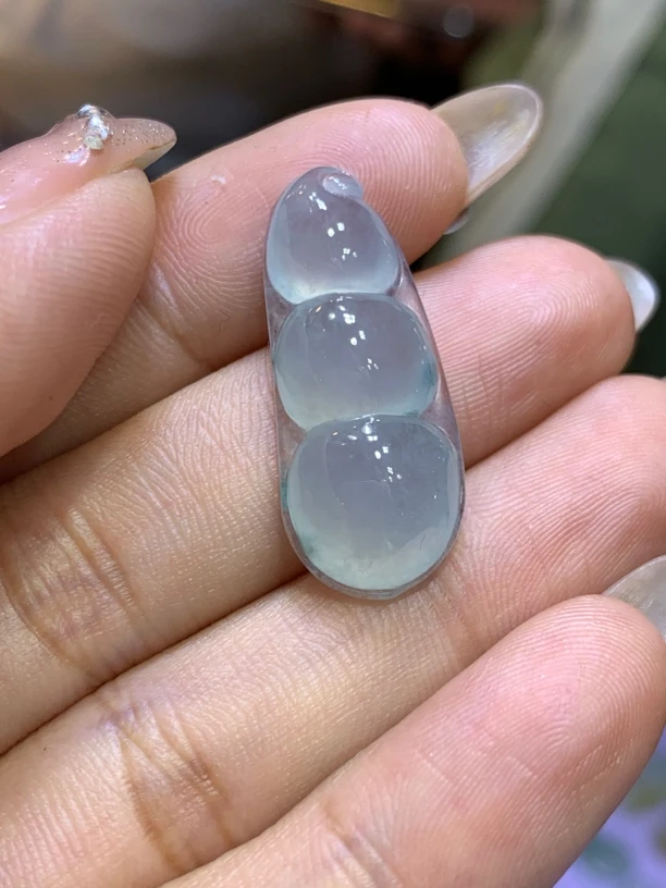 缅甸天然翡翠A货，冰福豆，胖胖的，种好，秒杀来30.3/12.3/7.1