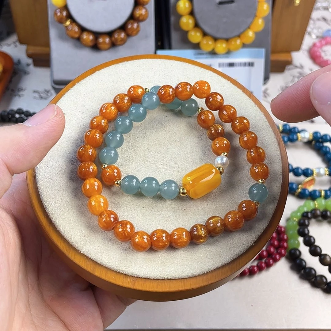 翡翠手饰银S925镀金镶嵌