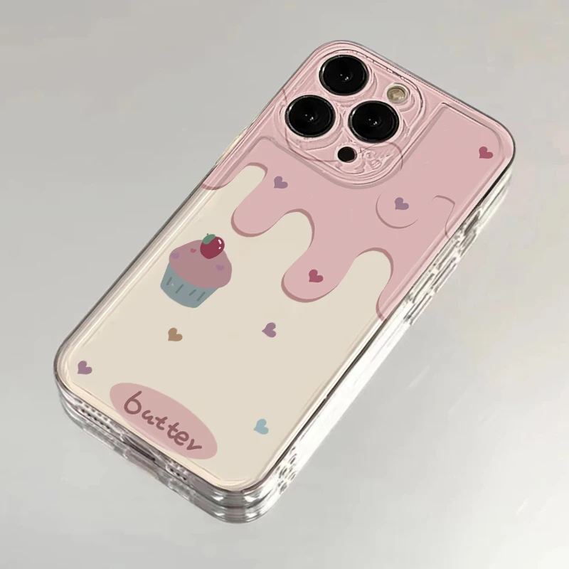 夕与空粉奶油糖果适用苹果16promax太空手机壳华为vivo小米15oppo