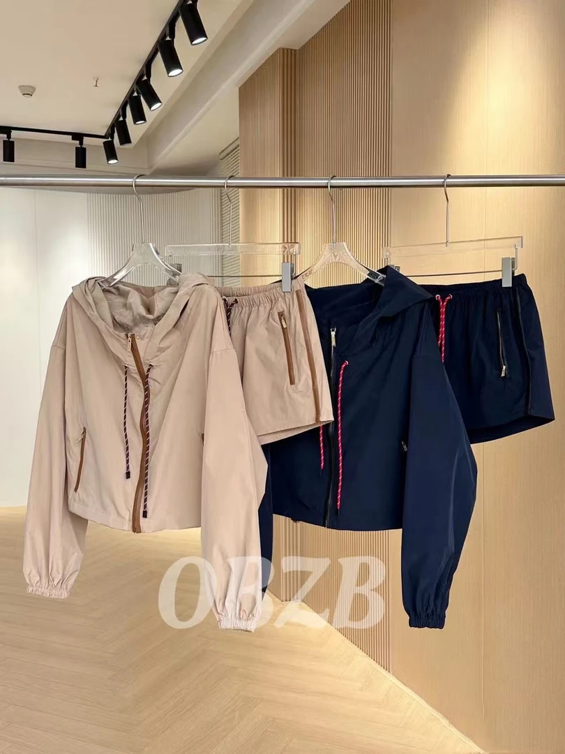 OBZB【M女款防晒套装】卡其色藏蓝色百搭修身出行套装5046