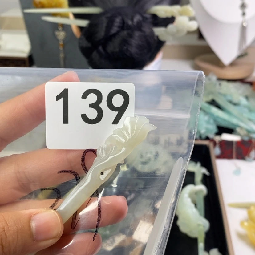 【闪购商品】岫玉发饰未镶嵌夏*