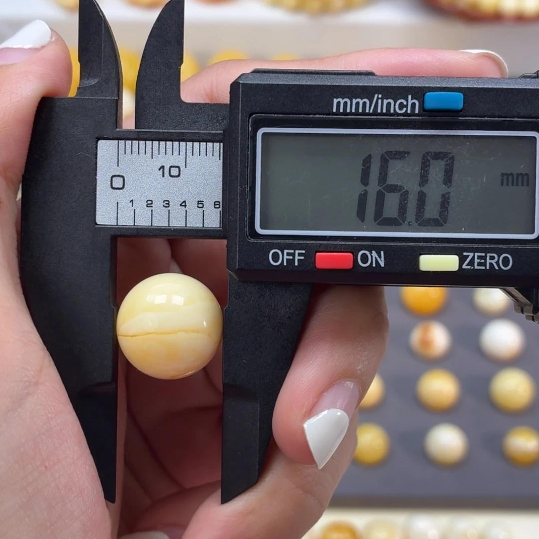 琥珀未镶嵌裸石焦皮奶橘16mm