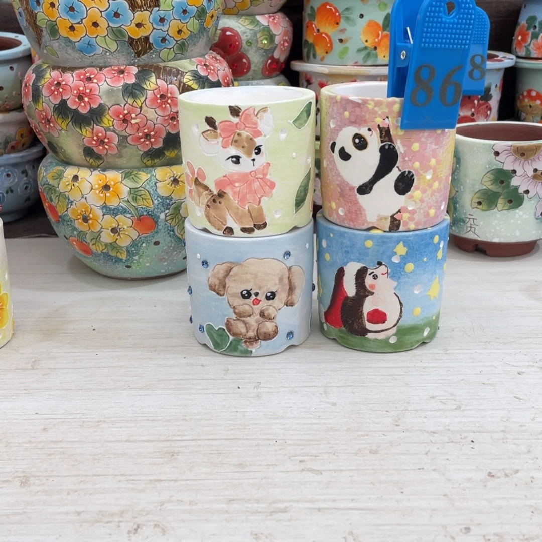 红陶多肉花盆特价白色