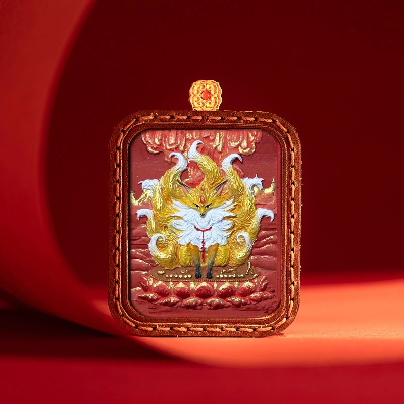 【五台山直发】精致皮壳红泥擦擦唐卡项链