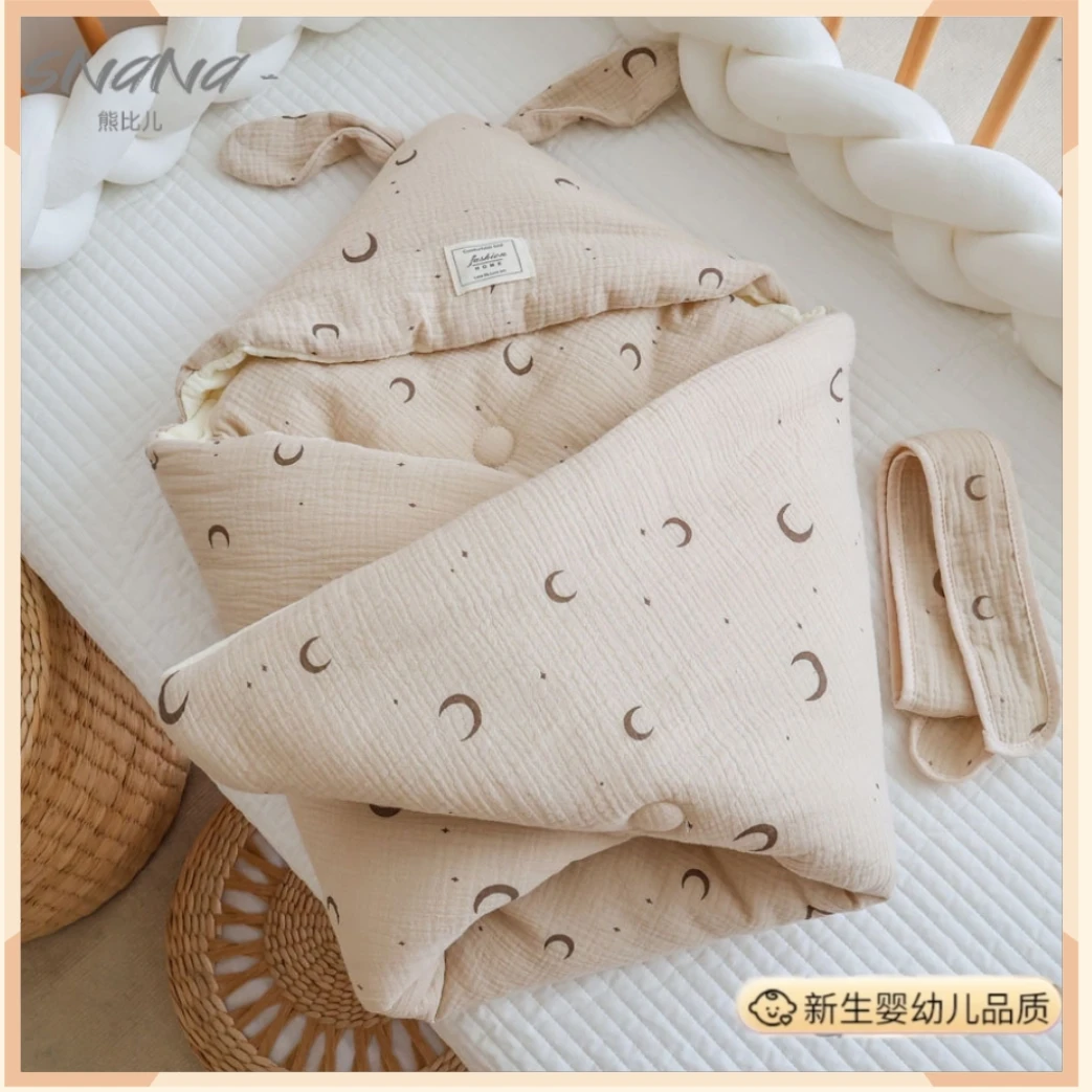 Aa纯棉包被初生宝宝产房包被新生儿婴儿抱被秋冬抱毯加棉加厚厚款