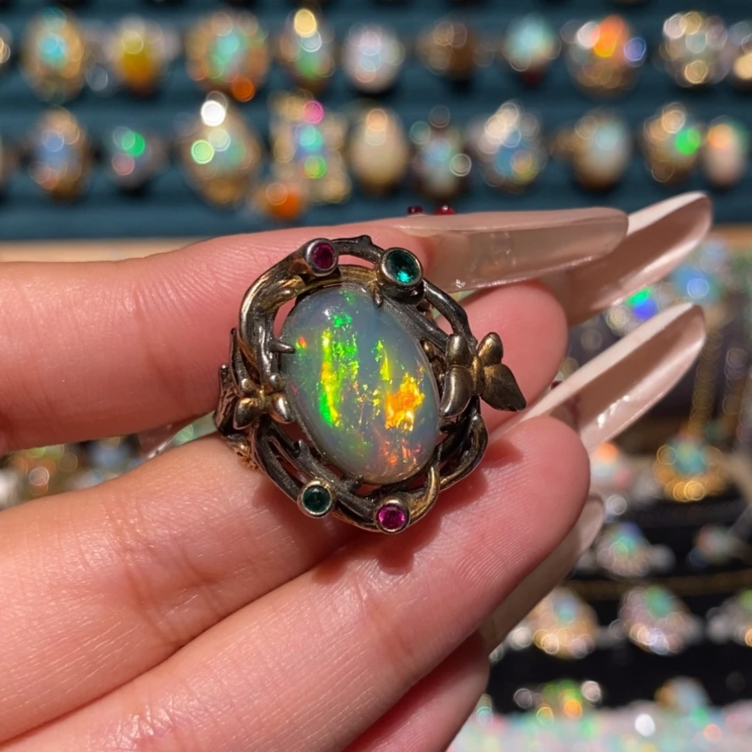 欧泊银S925镶嵌戒指