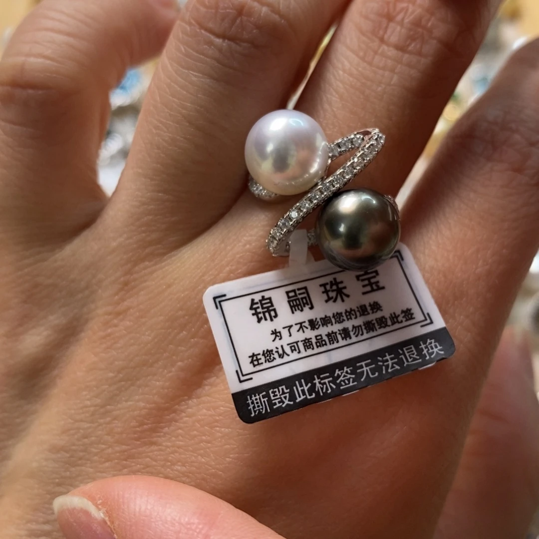 海水珍珠戒指银S925镶嵌