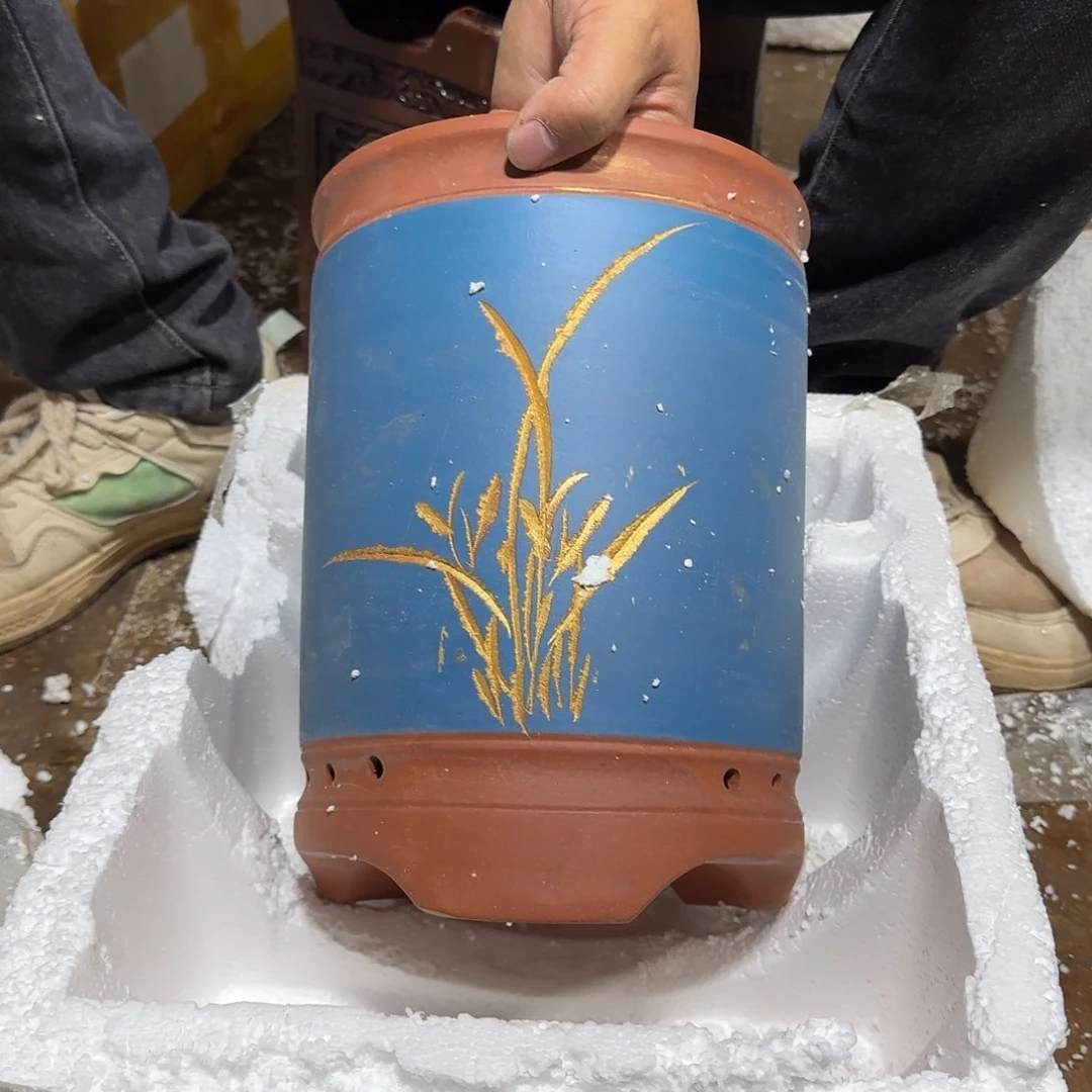 紫砂花盆口径13高度23