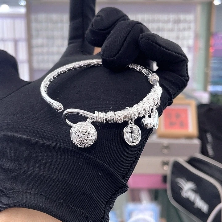 足银足银手镯足银