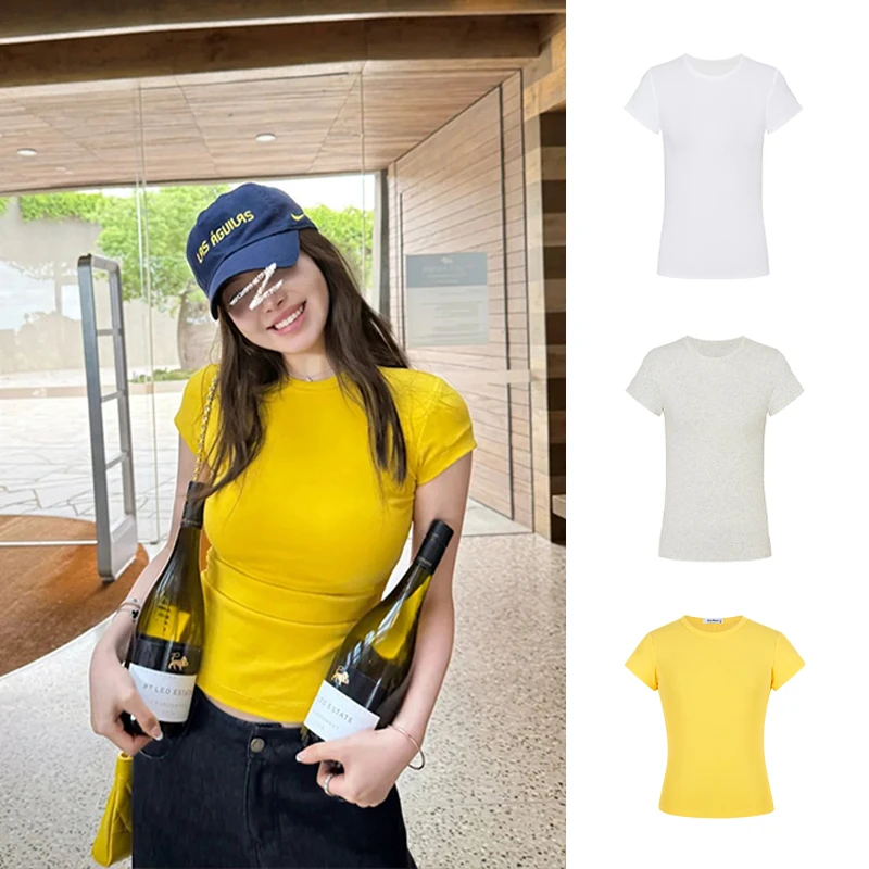 Moses Queen/魔西女王漫画身材正肩高弹圆领辣妹短袖T恤显瘦62126