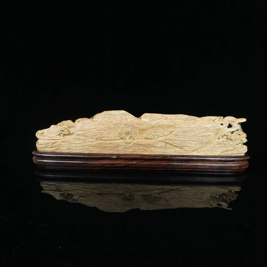 3960巴布亚沉香高山老料山水香炉33x6x8.5cm 97.5g