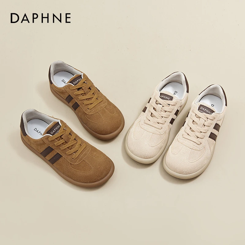 达芙妮德训鞋女2025新款时尚复古厚底小个子增高时尚休闲运动板鞋