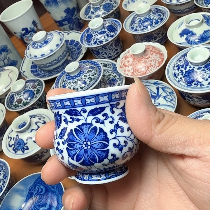 陶手绘缠枝莲单杯福利款