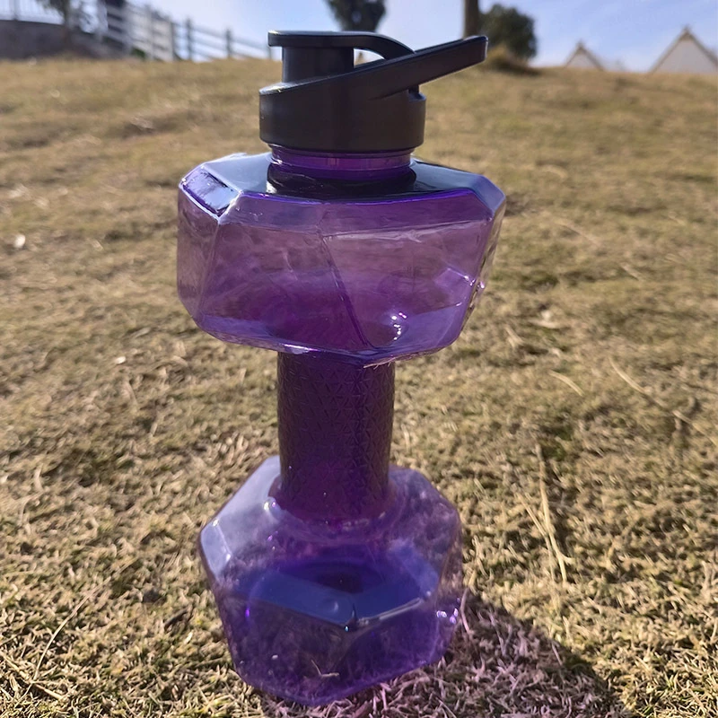 1.5L哑铃杯大容量水壶户外便携式塑料水杯太空杯冷水杯可印刷轻便