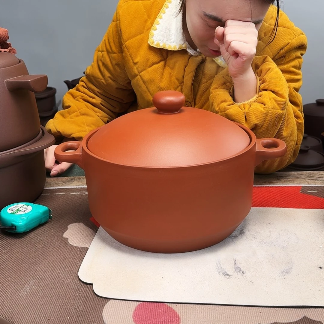 紫砂砂锅5.5升微微微瑕