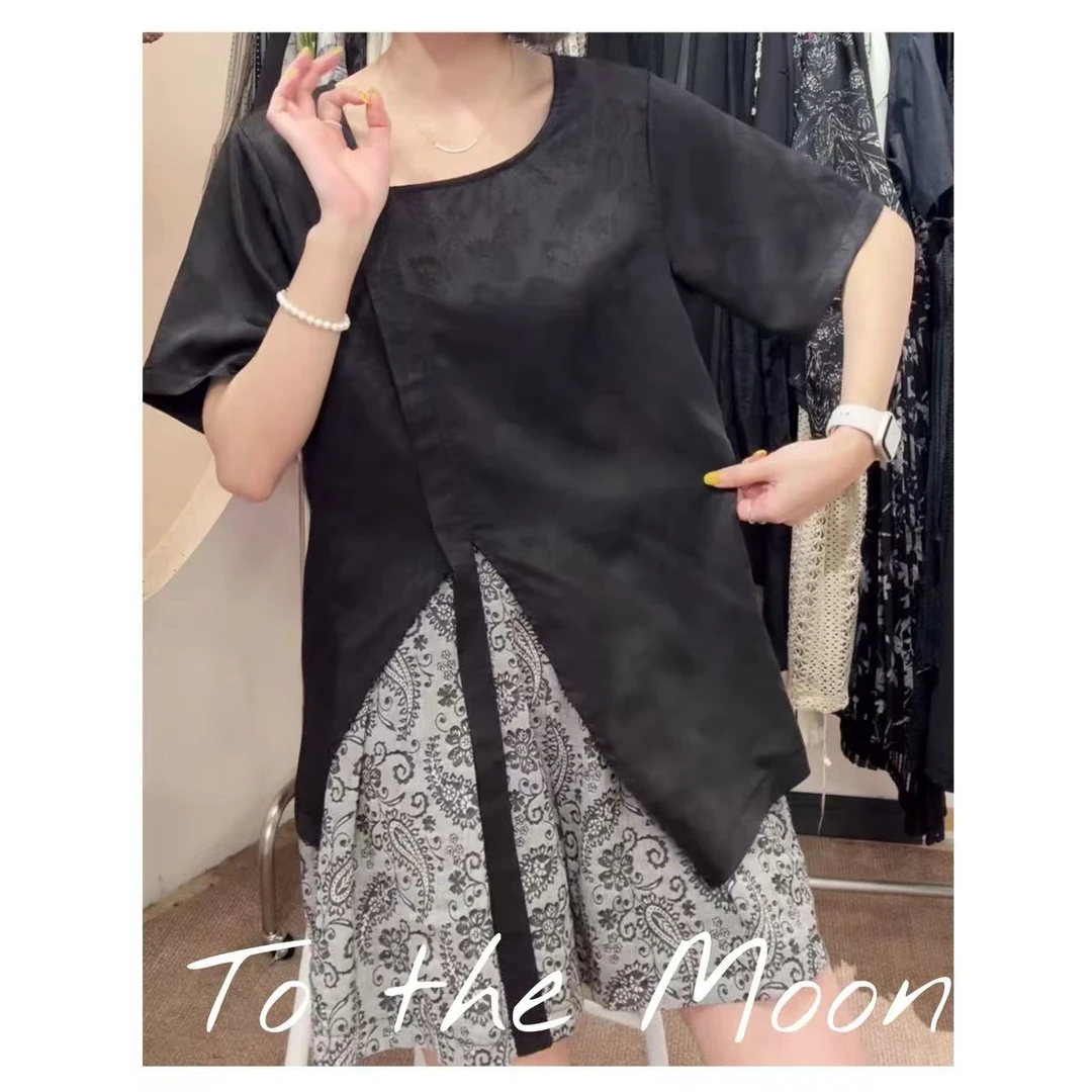 UpSd 原创【缎面小t】纯色轻薄透气不规则设计夏季衬衫Moon