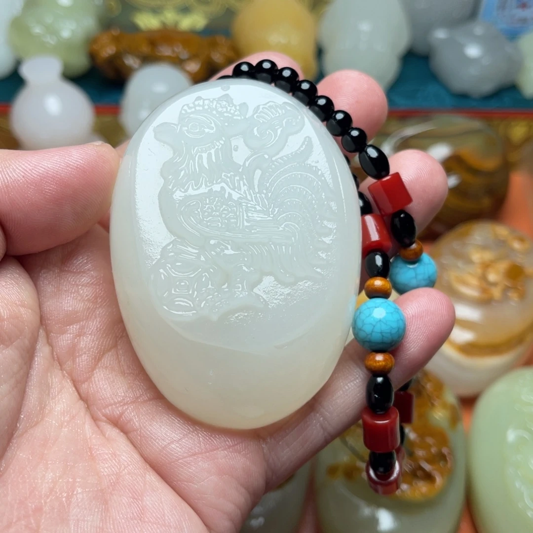 石材天然方解石手把件不退换