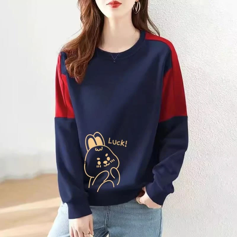 范哲萨新款夏季纯棉时尚长袖卫衣女外穿宽松显瘦秋冬季气质休闲上