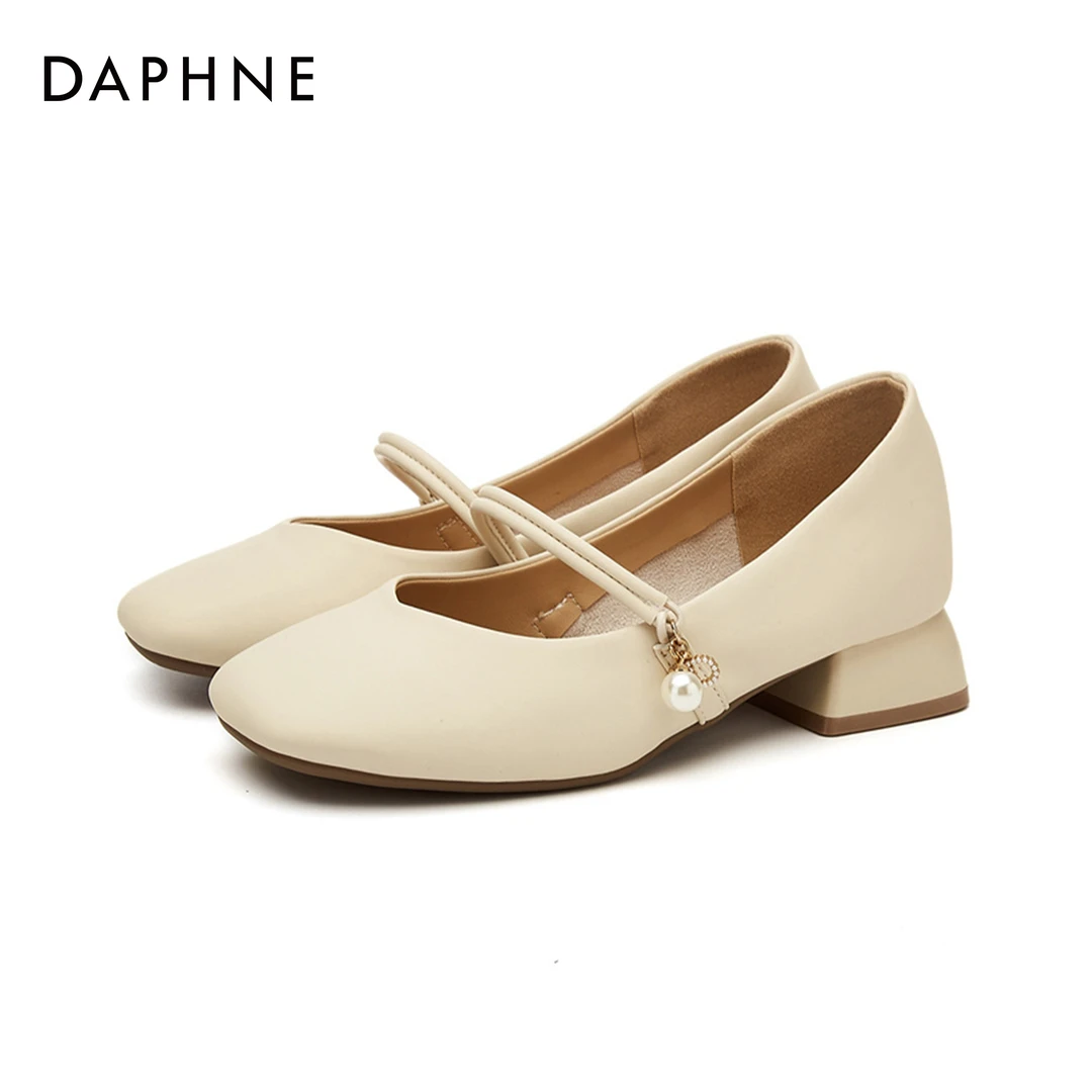 时尚单鞋浅口夏季粗跟一字玛丽珍舒适方头软底女鞋