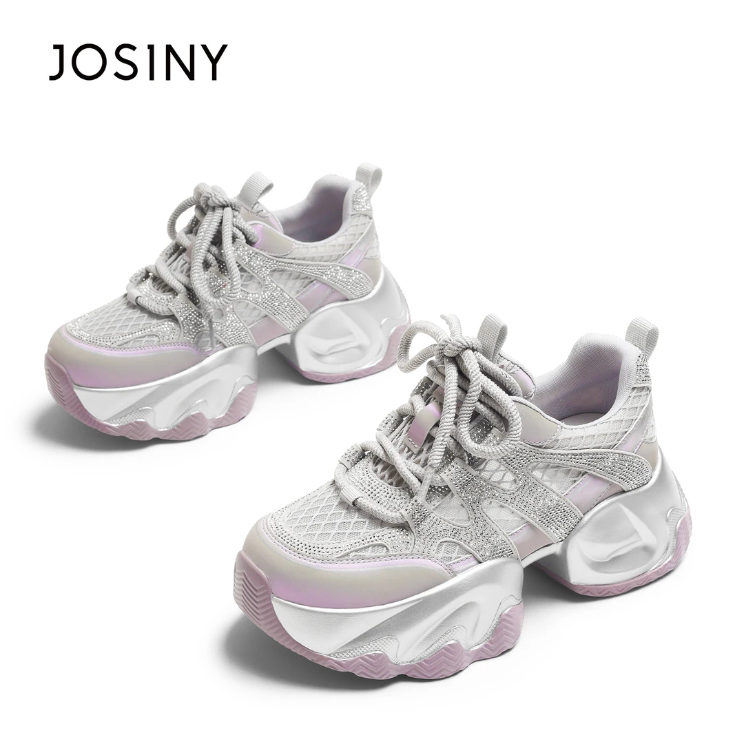 【烟雨】卓诗尼2025新款爆款时尚百搭增高6.5cm夏季休闲运动老爹鞋