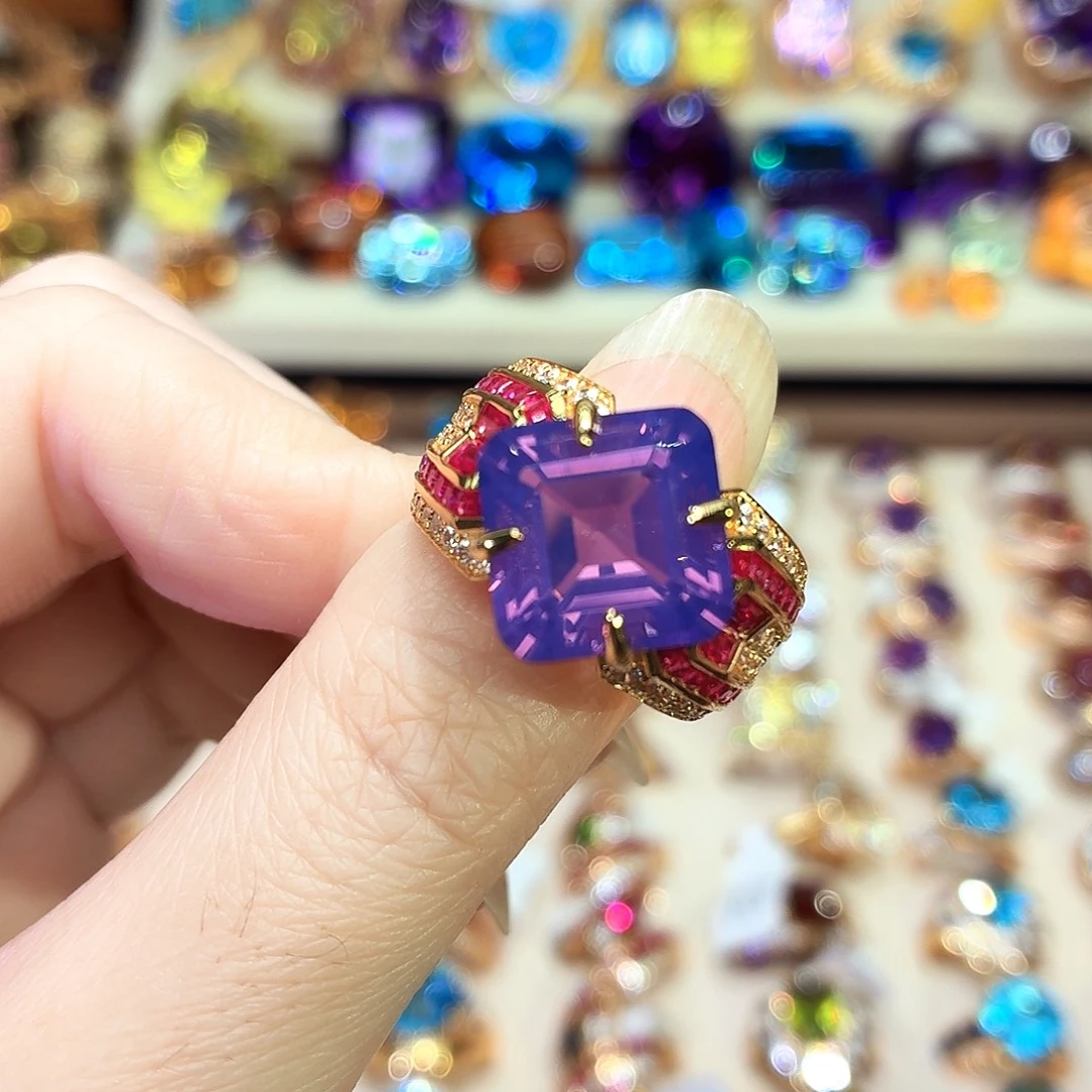 戒指水晶银S925镶嵌